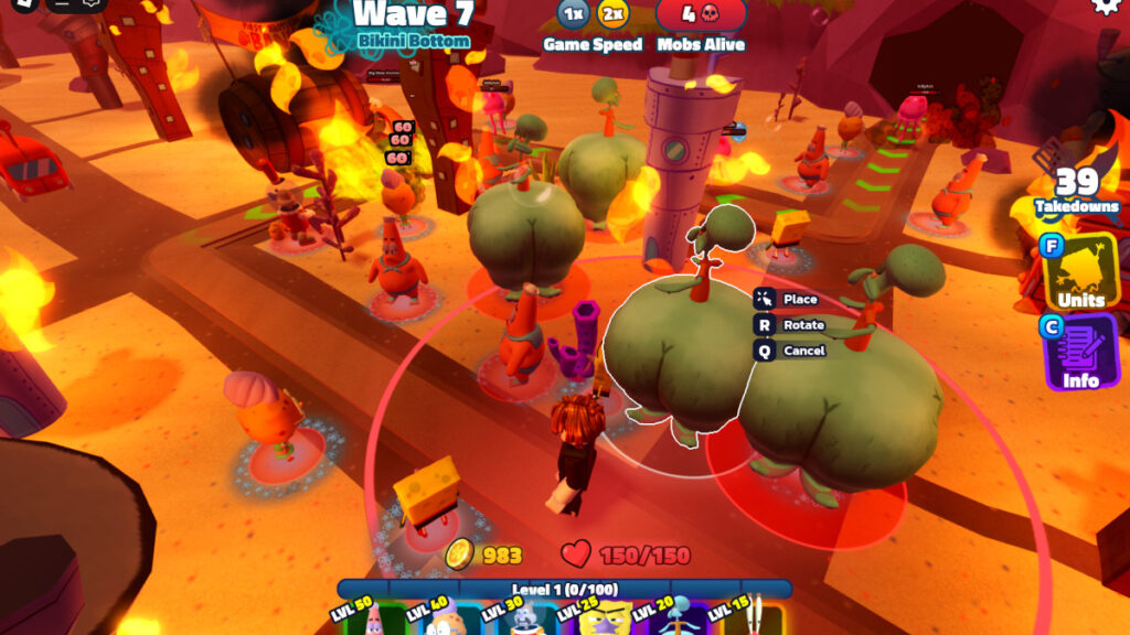 SpongeBob Tower Defense Roblox The Hunt Mega Edition.