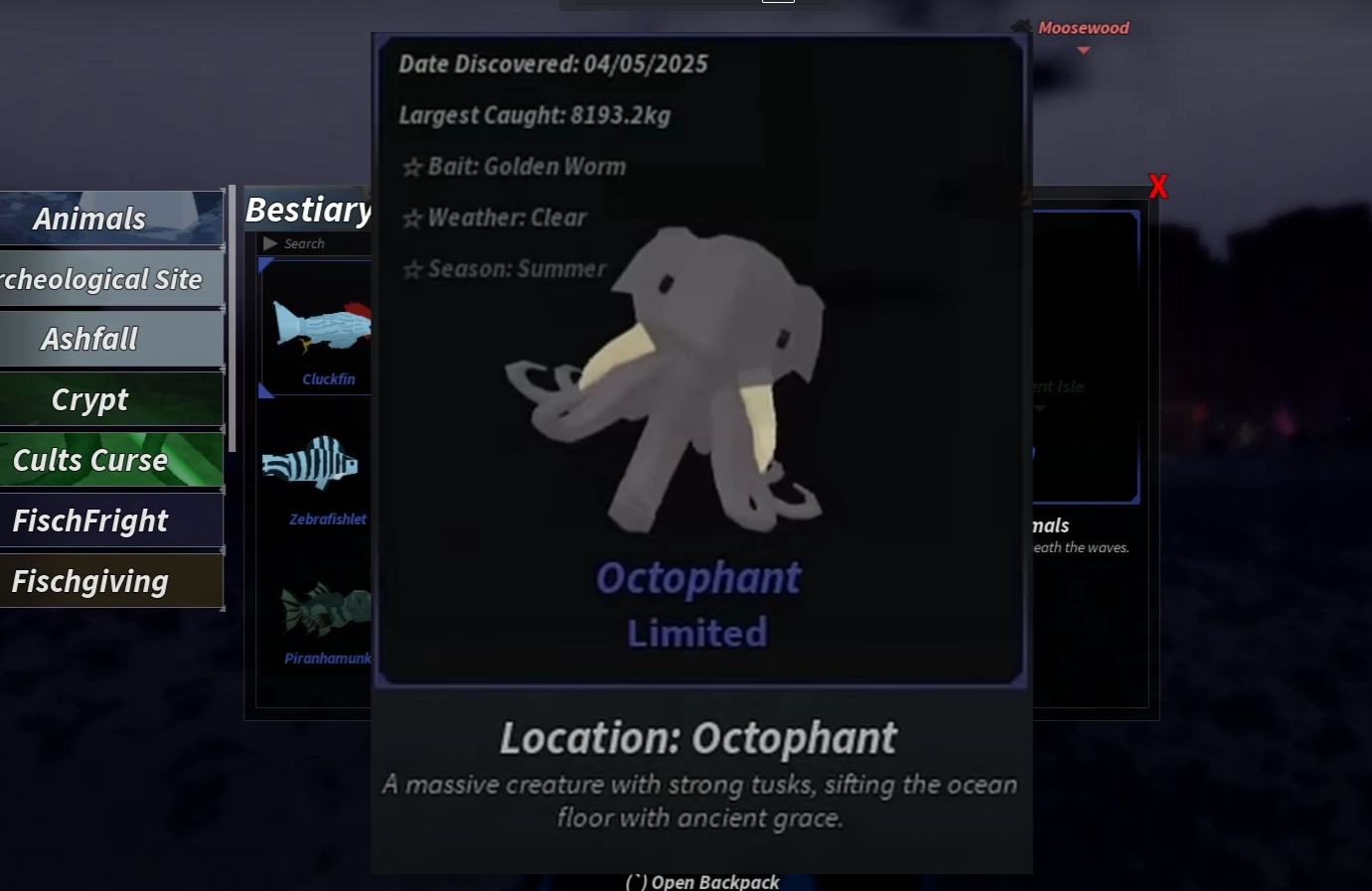 How To Find and Catch Octophant in Fisch