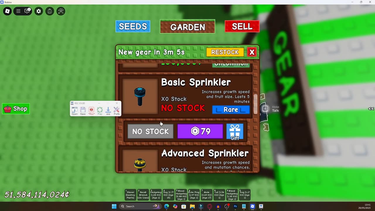 Recording Grow a Garden Macro