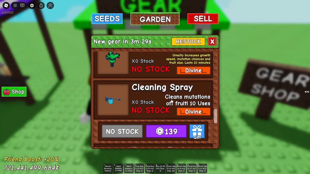 Grow a Garden: How To Get and Use Cleaning Spray