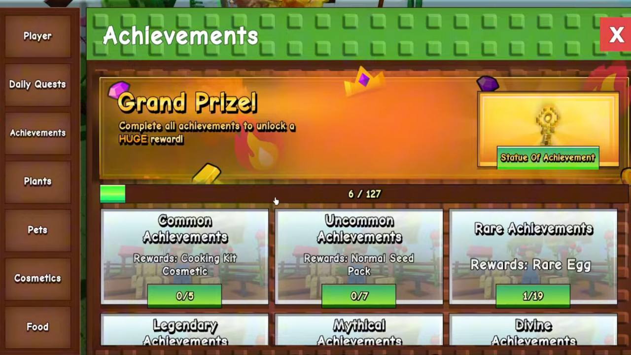 All Achievements in Grow a Garden and How To Get Them